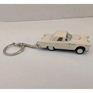 Kinsmart 1/36 Scale Cream 1955 Ford Thunderbird Diecast Pull Back Car KEYCHAIN